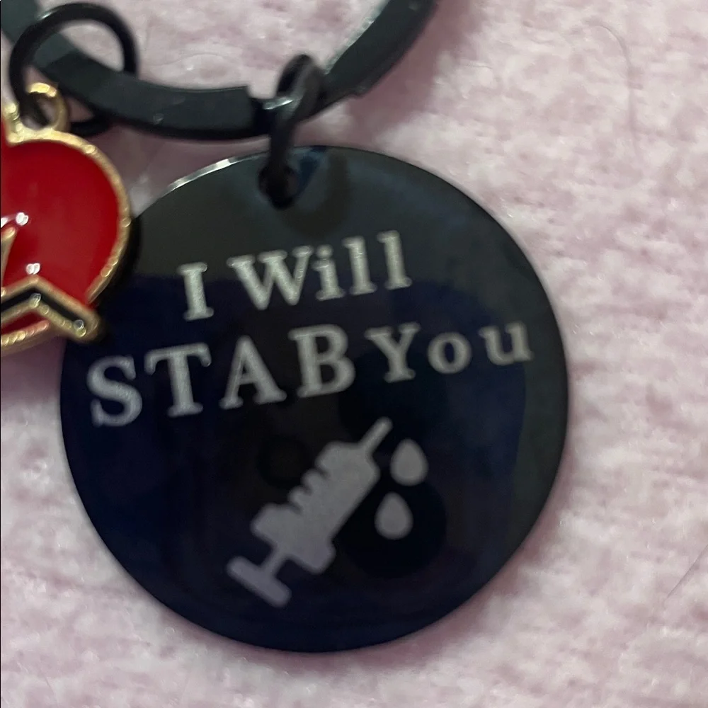 Keychain with Heart Charm -New